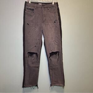 Hidden Two-Tone Distressed Wide Leg Gray & Black Jeans Women’s Size 27